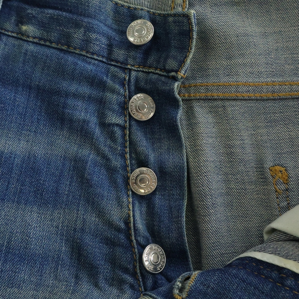 DSQUARED2(ディースクエアード) 18AW Cool Guy Jean ダメージ加工 ボタンフライ デニムスキニーパンツ インディゴ S74LB0428