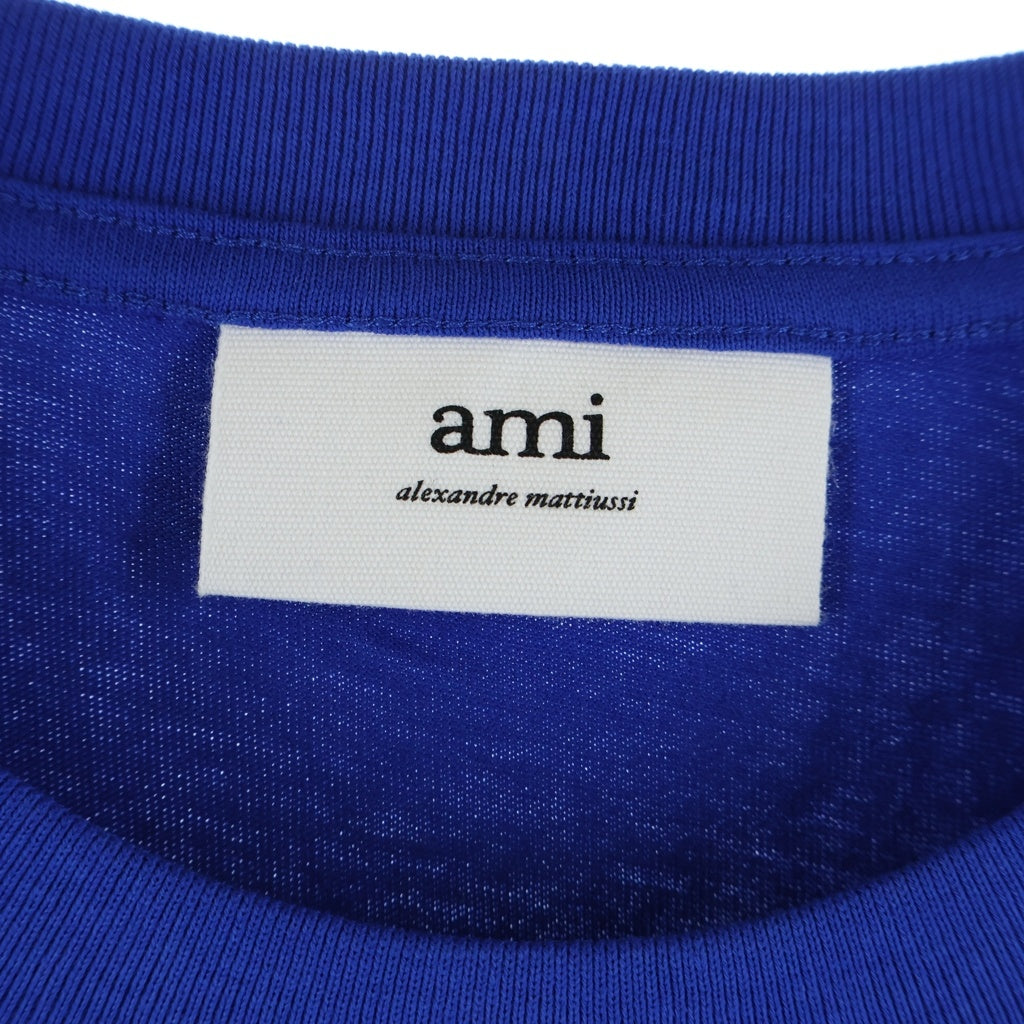 AMI Alexandre Mattiussi(アミアレクサンドルマテュッシ) T-Shirt ハートロゴ刺繍 半袖Tシャツ ブルー A21HJ128.726