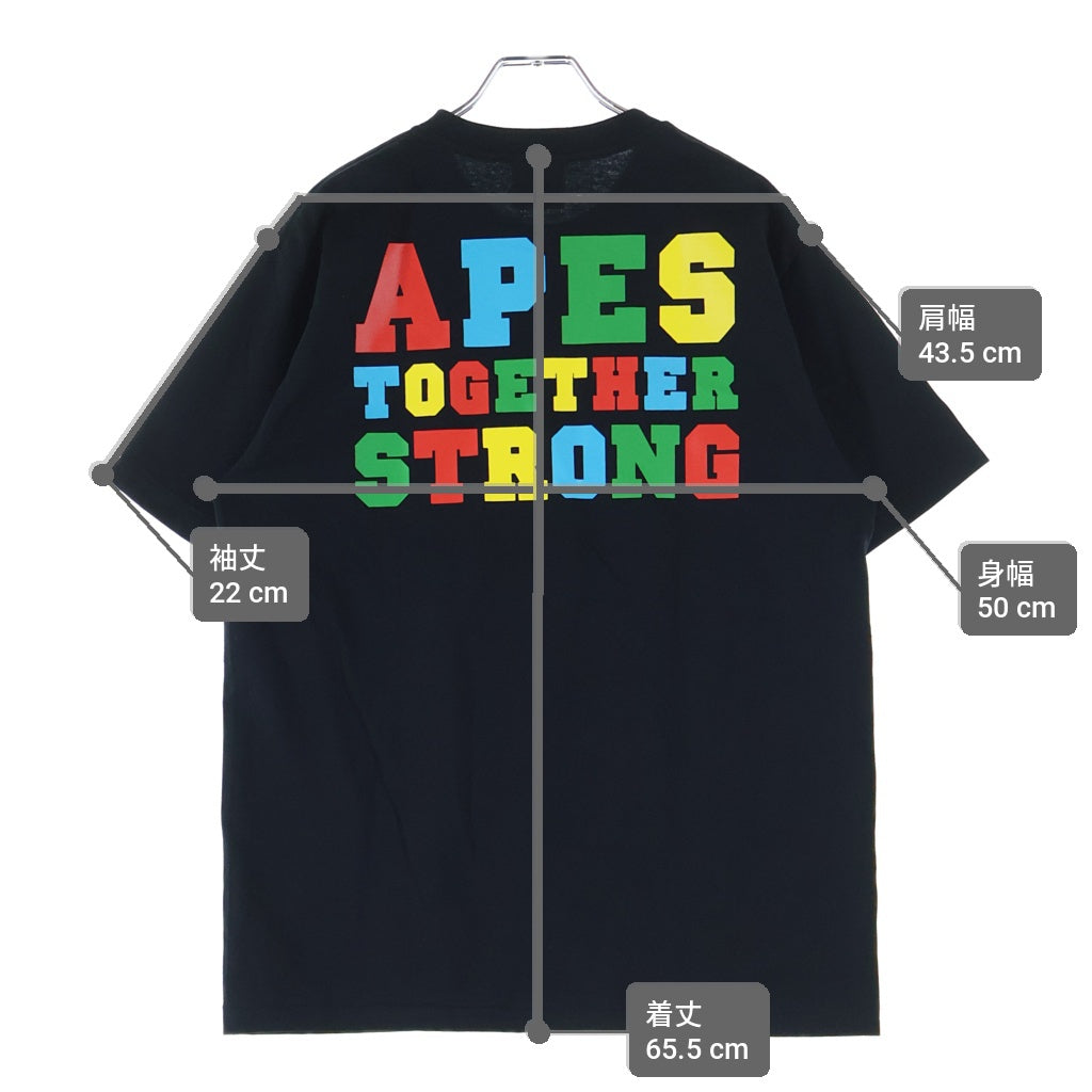 A BATHING APE(アベイシングエイプ) COLORS COLLEGE ATS TEE 1M30-110-028 カラーズ カレッジTシャツ 半袖カットソー ブラック