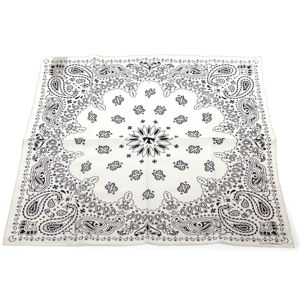 CHROME HEARTS(クロムハーツ) SILK BANDANA SCARF シルク バンダナ スカーフ ホワイト