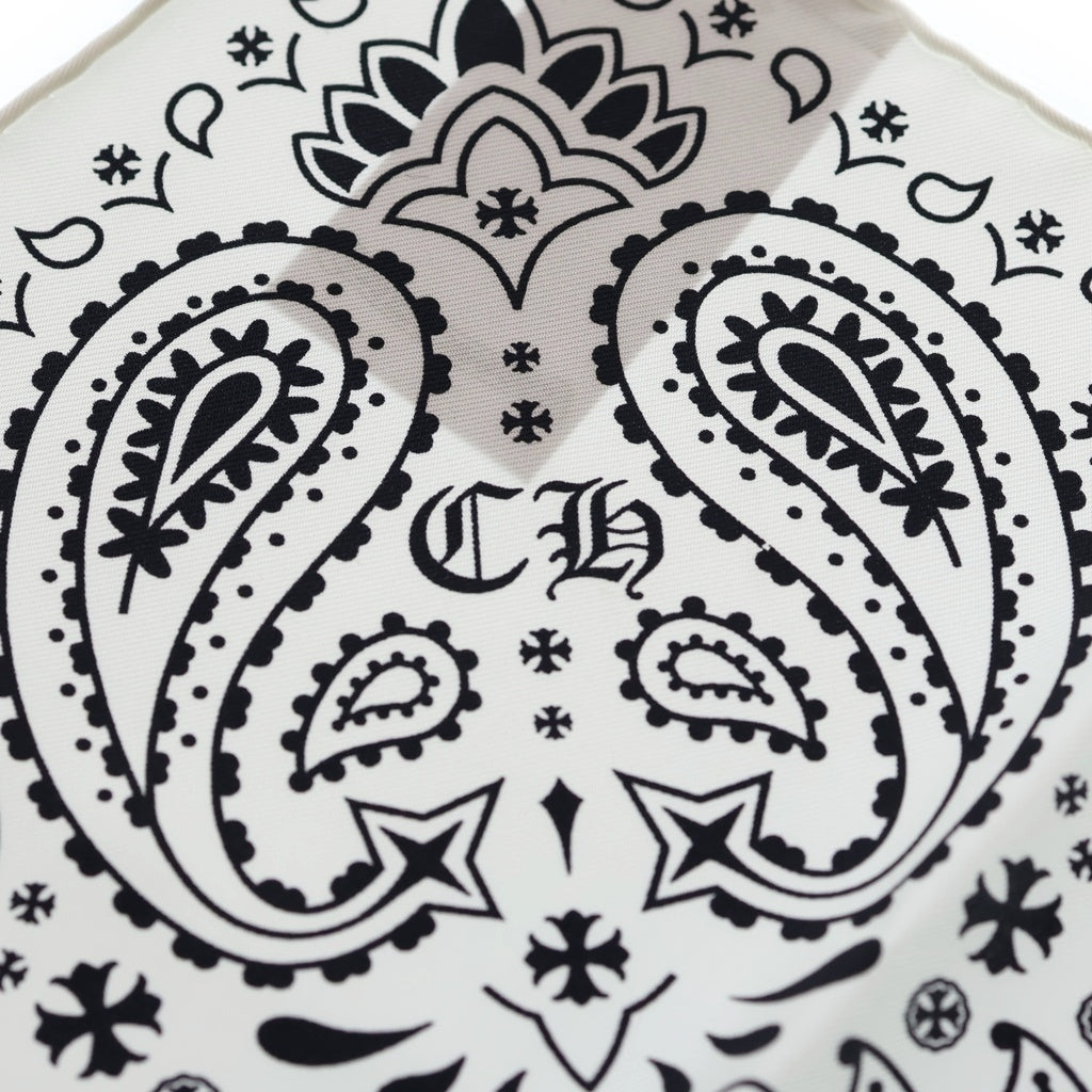 CHROME HEARTS(クロムハーツ) SILK BANDANA SCARF シルク バンダナ スカーフ ホワイト