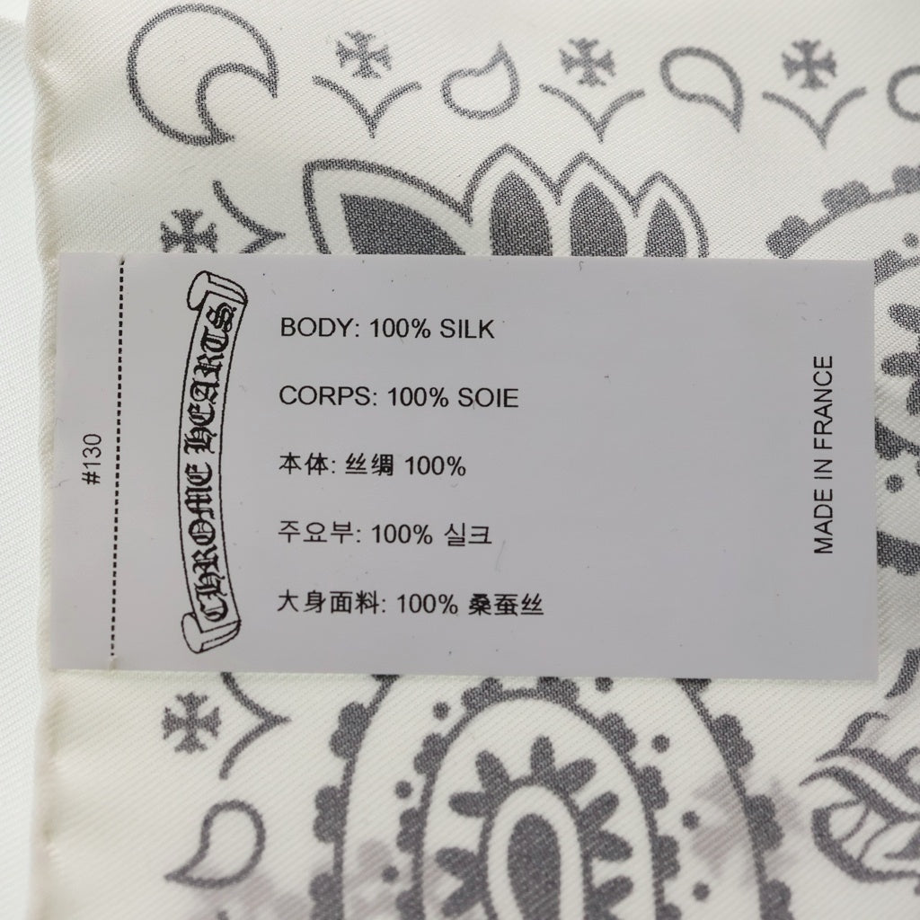 CHROME HEARTS(クロムハーツ) SILK BANDANA SCARF シルク バンダナ スカーフ ホワイト