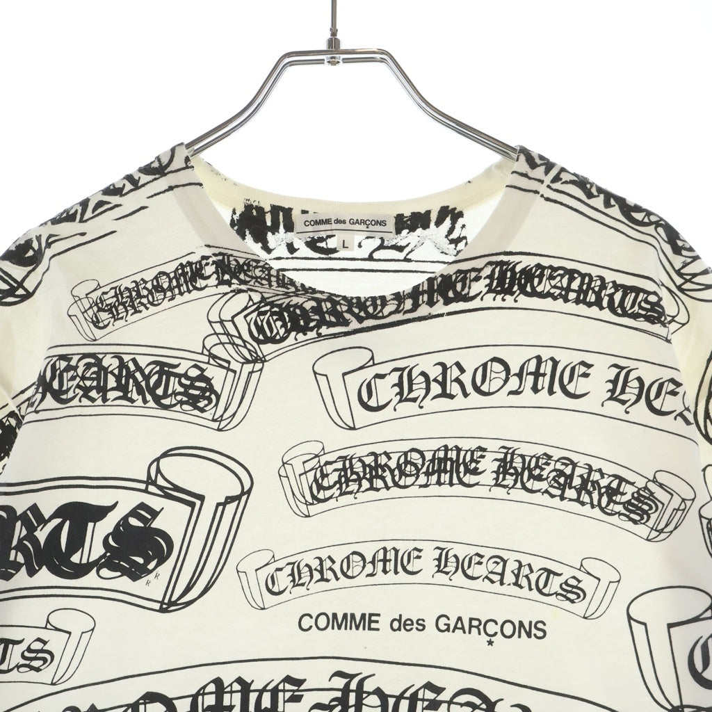 CHROME HEARTS(クロムハーツ) ×COMME des GARCONS T-SHIRT コムデギャルソン スクロールプリント 半袖Tシャツ ホワイト OT-T022