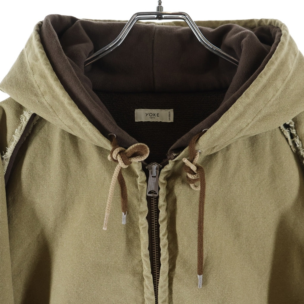 YOKE(ヨーク) Connected Work Parka YK26SS01196B ドッキング ワーク フーディージャケット ブラウン/ベージュ