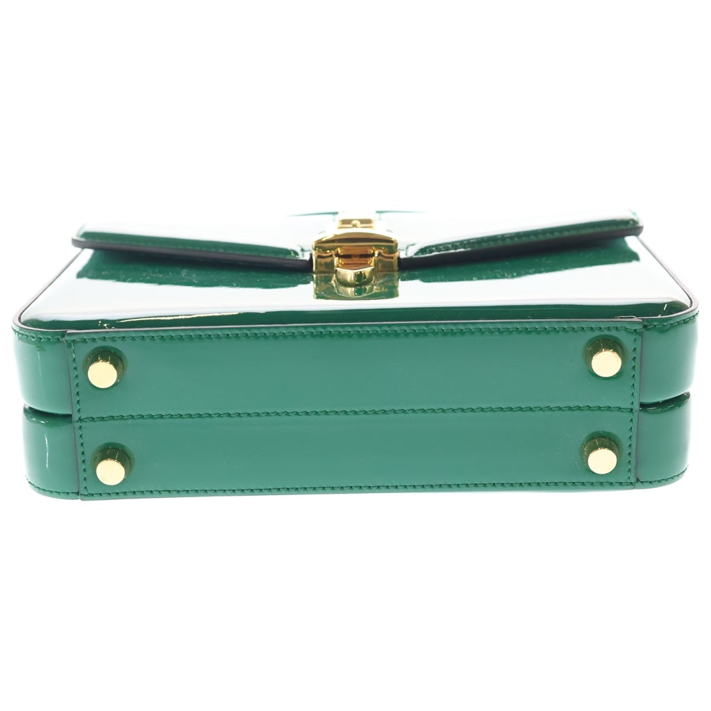 GUCCI(グッチ) Sylvie 1969 シルヴィ1969 パテントレザー ショルダーバッグ ハンドバッグ グリーン 589479 レディース
