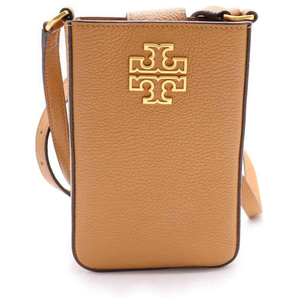 TORY BURCH(トリー バーチ) Britten Phone Crossbody Bag レザーショルダーバッグ ブラウン レディース