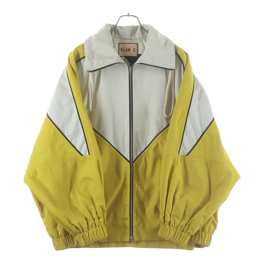PLAN C(プランシー) Bonded Cady Blouson カラーブロック 裏地キルティング ジップアップジャケット イエロー JKCAA07GFO TPA23
