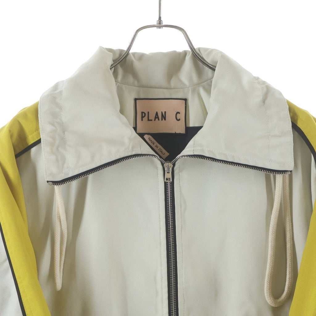 PLAN C(プランシー) Bonded Cady Blouson カラーブロック 裏地キルティング ジップアップジャケット イエロー JKCAA07GFO TPA23