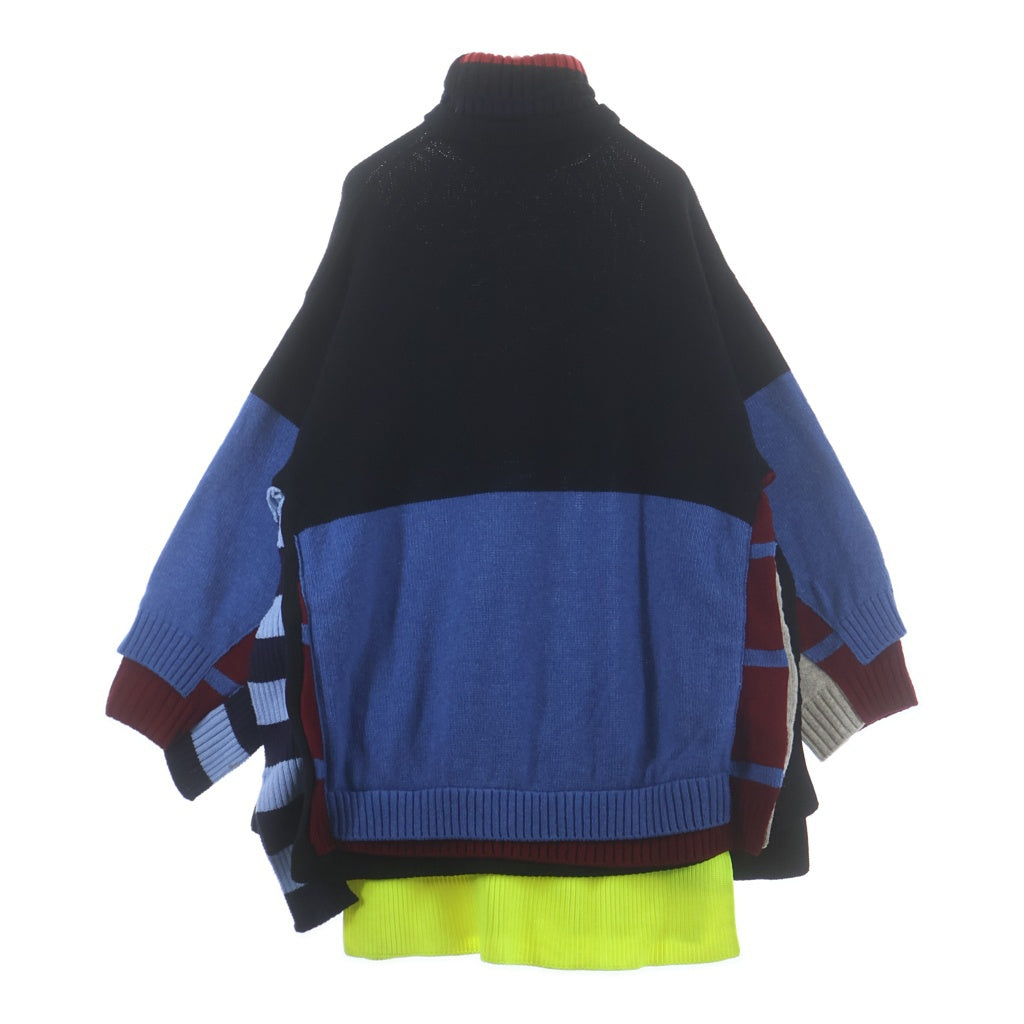BALENCIAGA(バレンシアガ) 18AW Multi Layered Flags Sweater オーバーサイズ レイヤード クルーネックニットセーター マルチ 542629 T7160