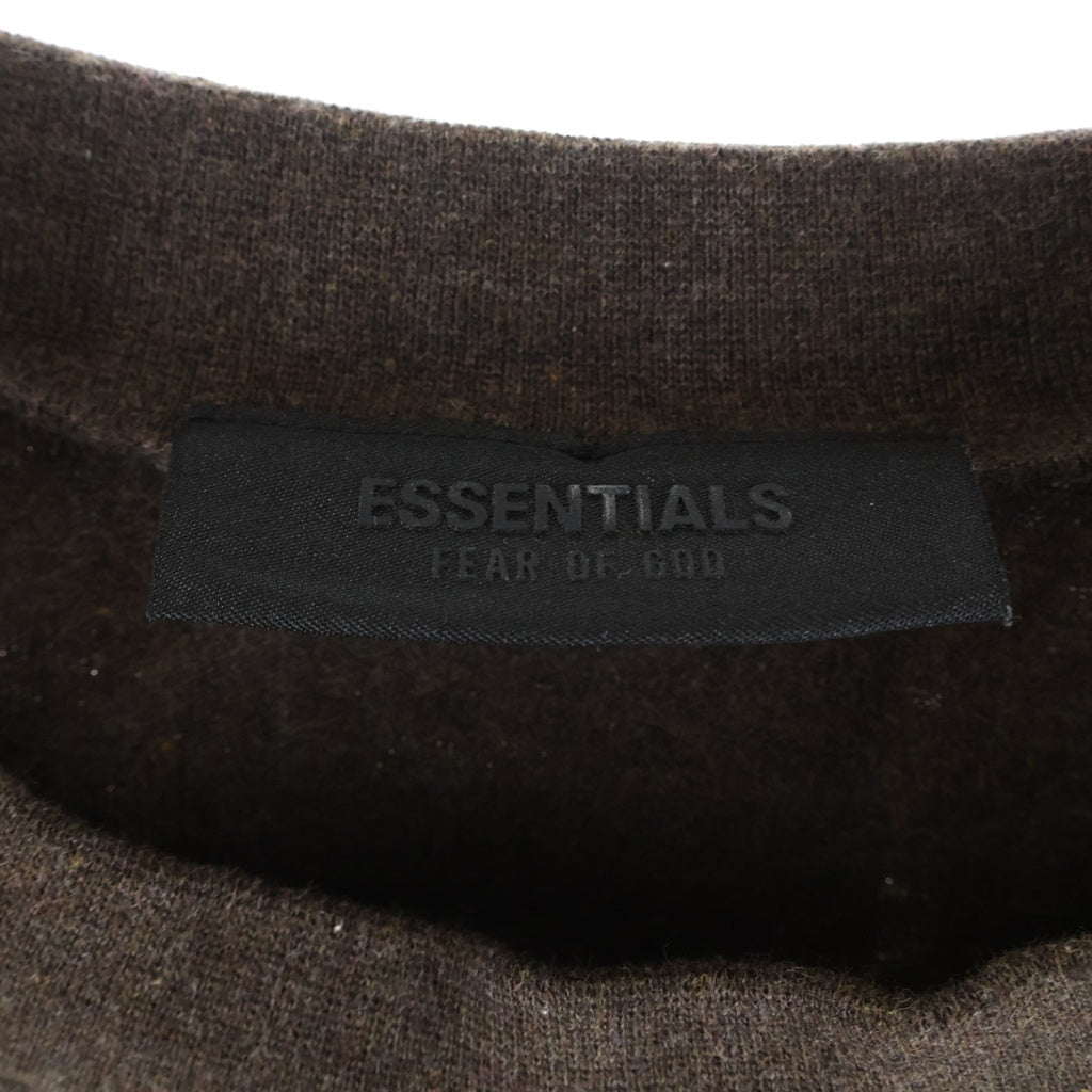 FEAR OF GOD ESSENTIALS(フィアオブゴッド エッセンシャルズ) HEAVY L/S T-SHIRT ラバーロゴ ヘビーオンス 長袖Tシャツ ロンT ブラウン