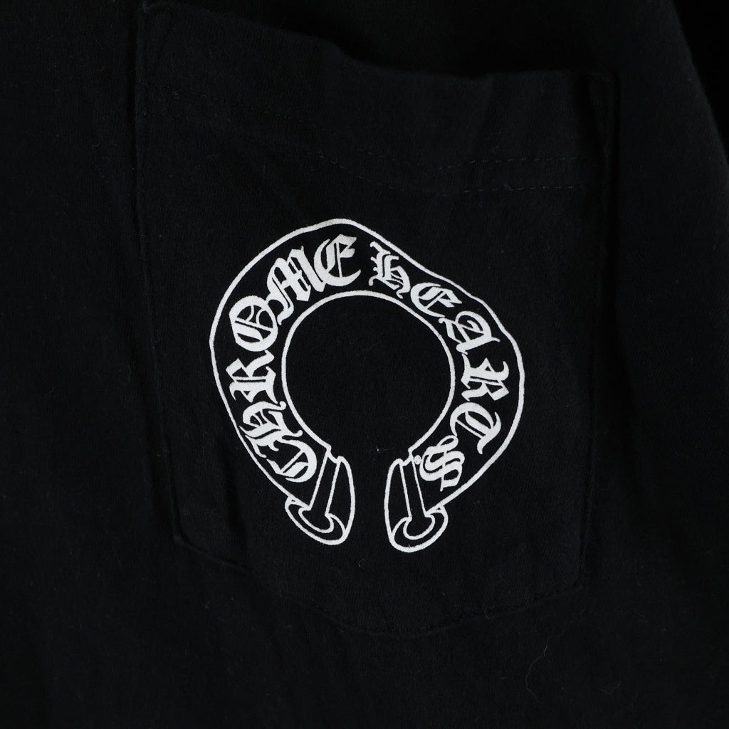 CHROME HEARTS(クロムハーツ) CH L/S T-SHIRT アームフローラル バックホースシュープリント 長袖Tシャツ ロンT ブラック