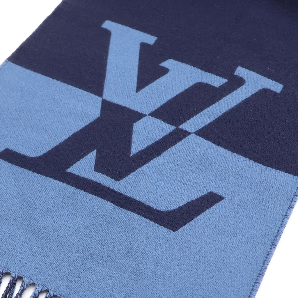 LOUIS VUITTON(ルイヴィトン) グラフィック デュアル カシミヤ混 ウールマフラー ストール ネイビー M78399