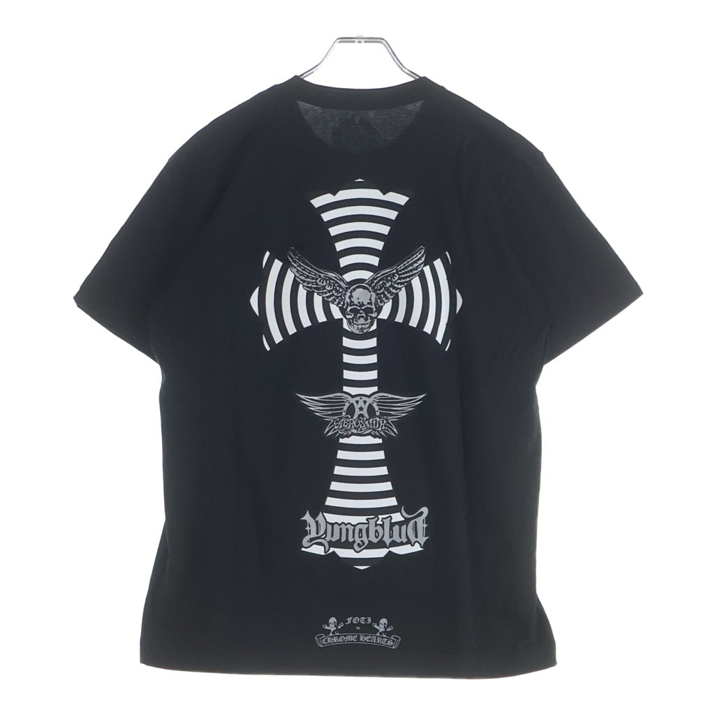 CHROME HEARTS(クロムハーツ) ×AEROSMITH エアロスミス 青山限定 FOTI プリント 半袖Tシャツ カットソー ブラック