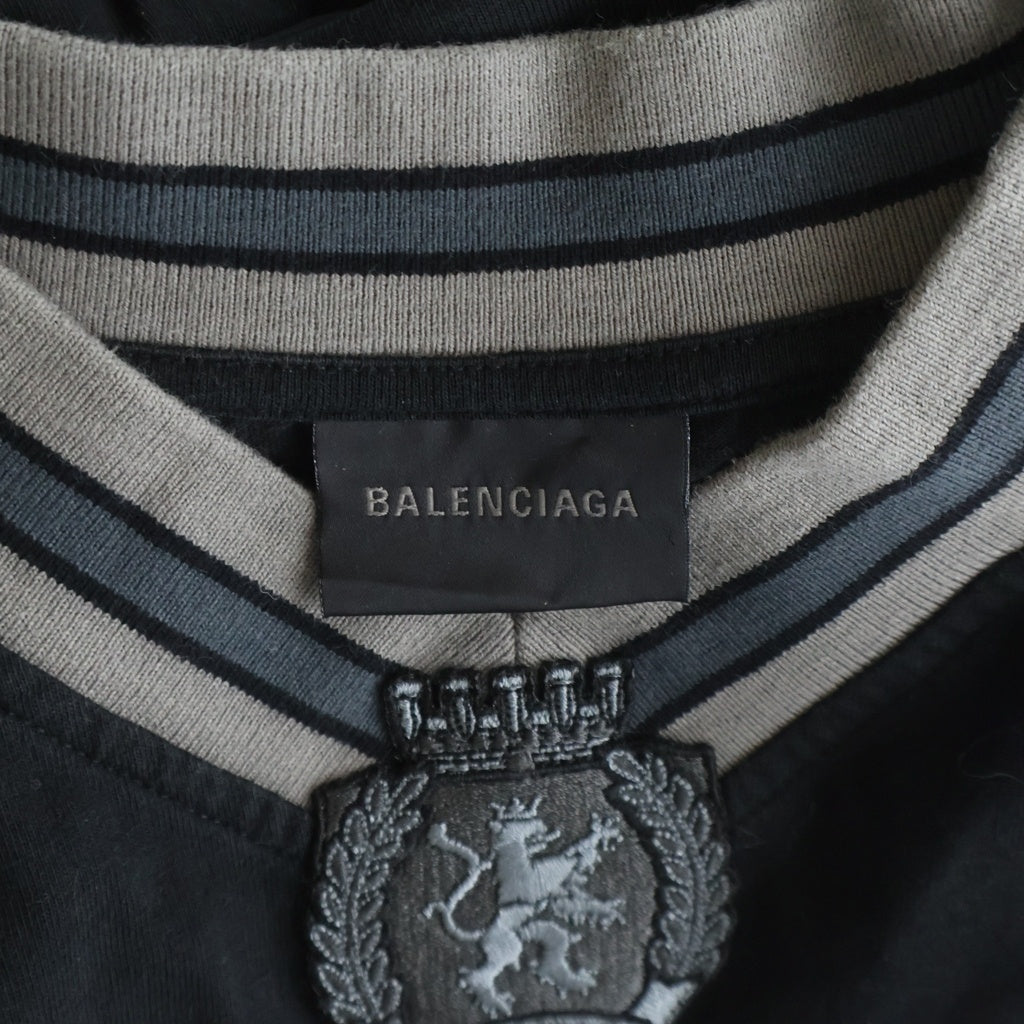 BALENCIAGA(バレンシアガ) 3B Football Vネック 長袖Tシャツ オーバー