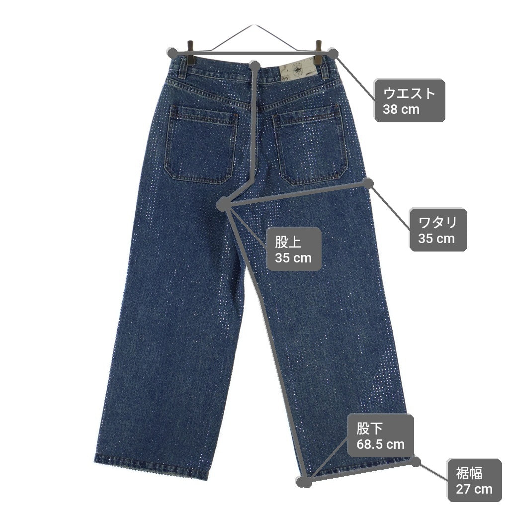BIRTH OF ROYAL CHILD(バースオブロイヤルチャイルド) 20K Diamond Stellar Denim Pants ラインストーン装飾 デニムパンツ インディゴ