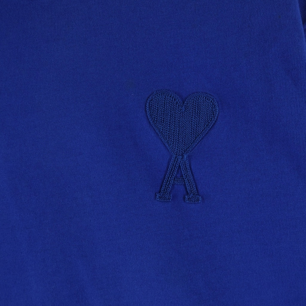 AMI Alexandre Mattiussi(アミアレクサンドルマテュッシ) T-Shirt ハートロゴ刺繍 半袖Tシャツ ブルー A21HJ128.726
