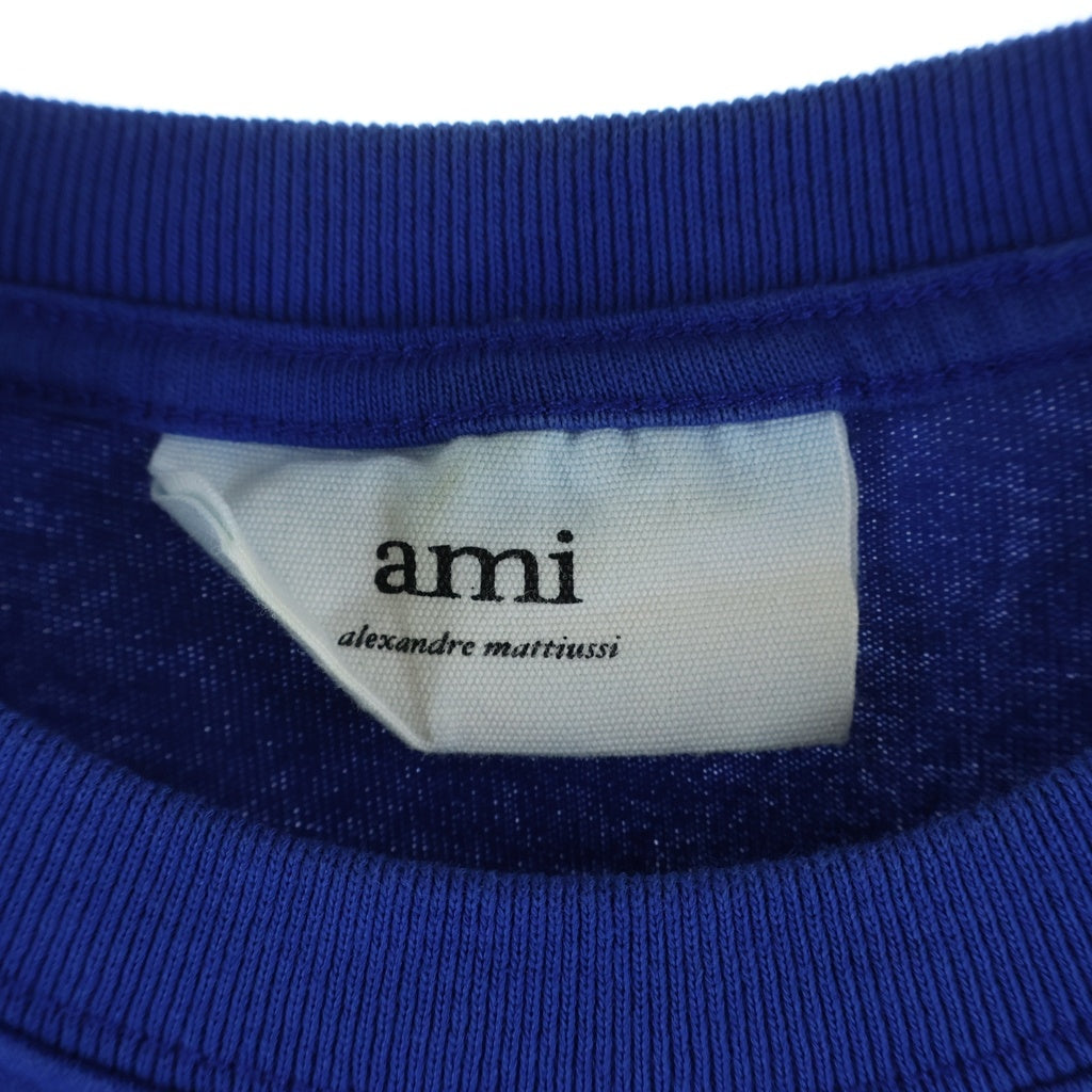 AMI Alexandre Mattiussi(アミアレクサンドルマテュッシ) T-Shirt ハートロゴ刺繍 半袖Tシャツ ブルー A21HJ128.726