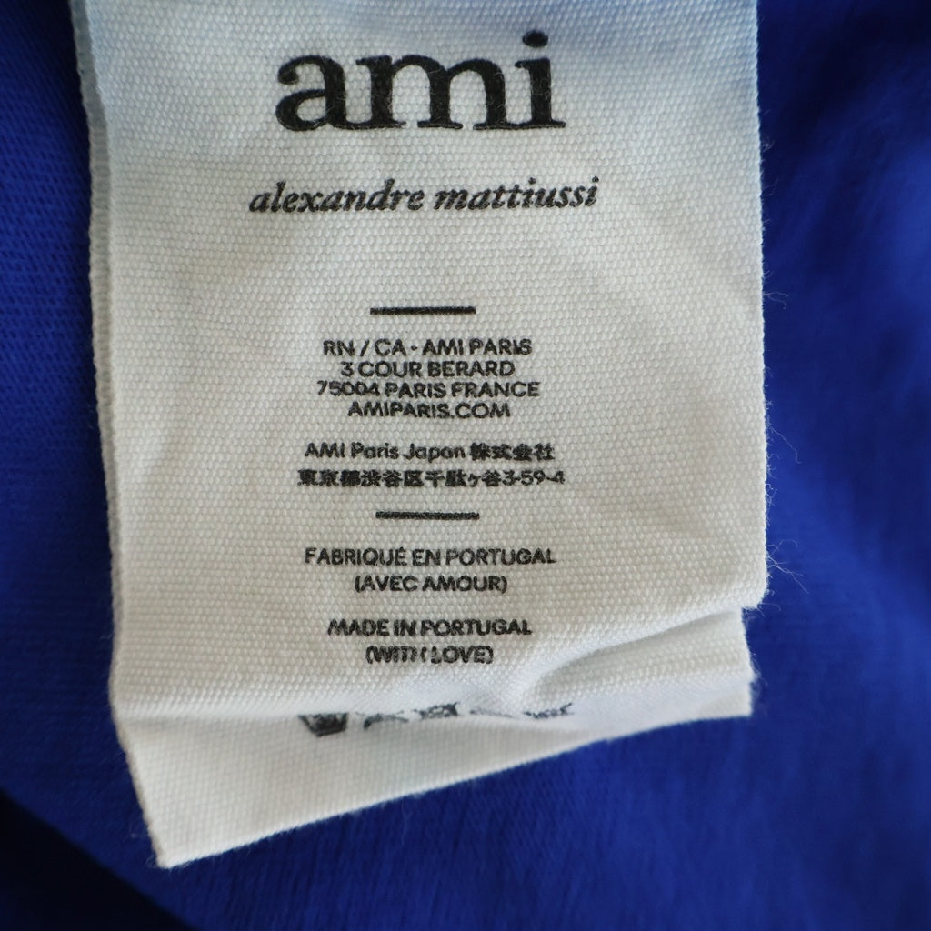 AMI Alexandre Mattiussi(アミアレクサンドルマテュッシ) T-Shirt ハートロゴ刺繍 半袖Tシャツ ブルー A21HJ128.726