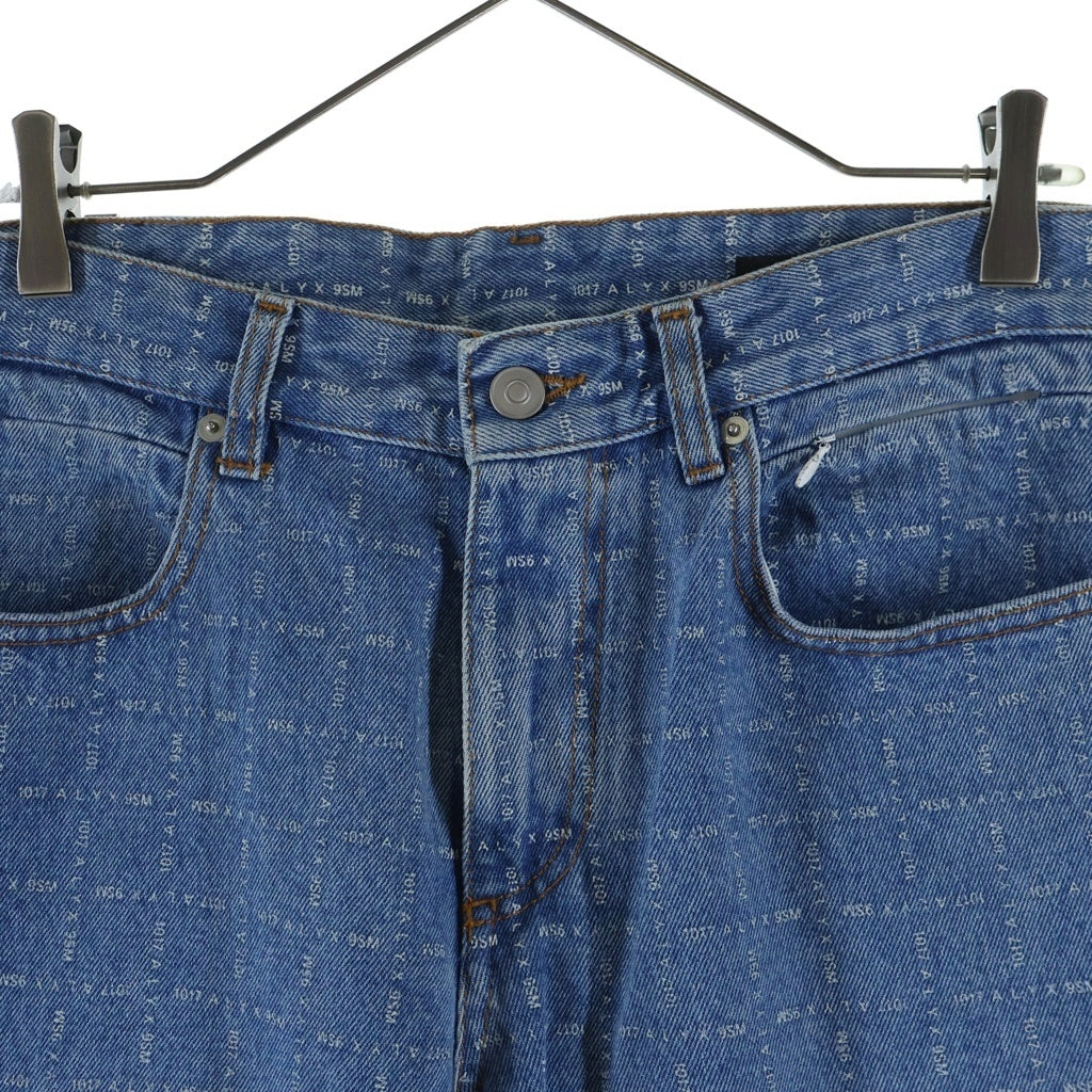 1017 ALYX 9SM(アリクス) Logo Check Denim Cargo 総柄 デニムカーゴパンツ インディゴ