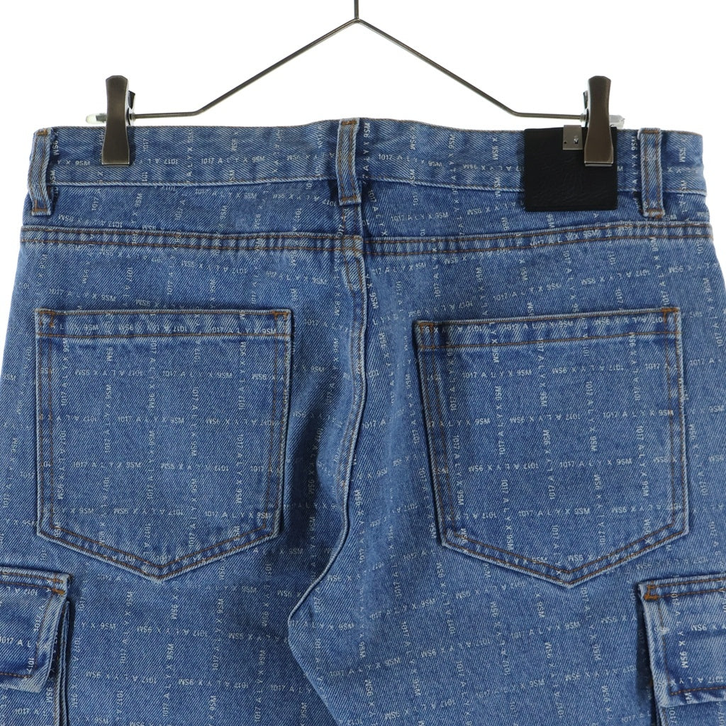 1017 ALYX 9SM(アリクス) Logo Check Denim Cargo 総柄 デニムカーゴパンツ インディゴ