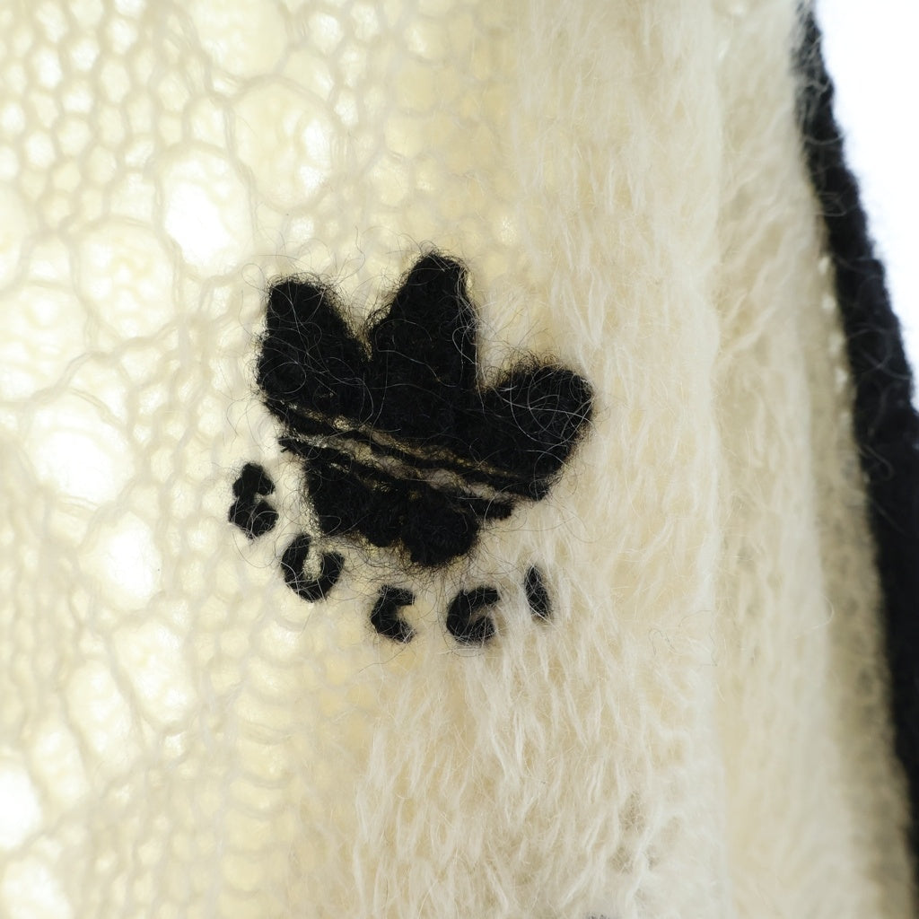 GUCCI(グッチ) ×adidas Embroidered Logo Knit アディダス モヘアニットセーター ホワイト レディース 717297 XKCMO