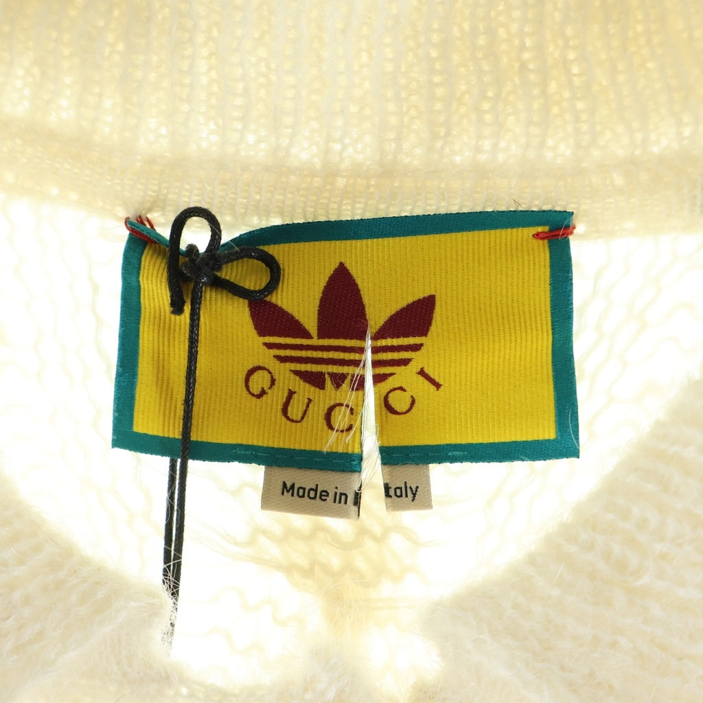 GUCCI(グッチ) ×adidas Embroidered Logo Knit アディダス モヘアニットセーター ホワイト レディース 717297 XKCMO