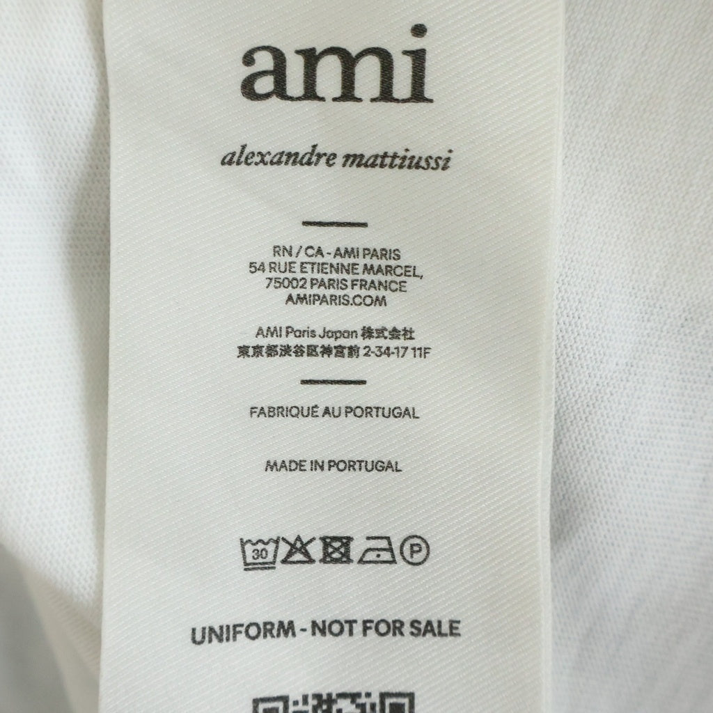 AMI Alexandre Mattiussi(アミアレクサンドルマテュッシ) T-Shirt ハートロゴ刺繍 半袖Tシャツ ホワイト UTS360.701