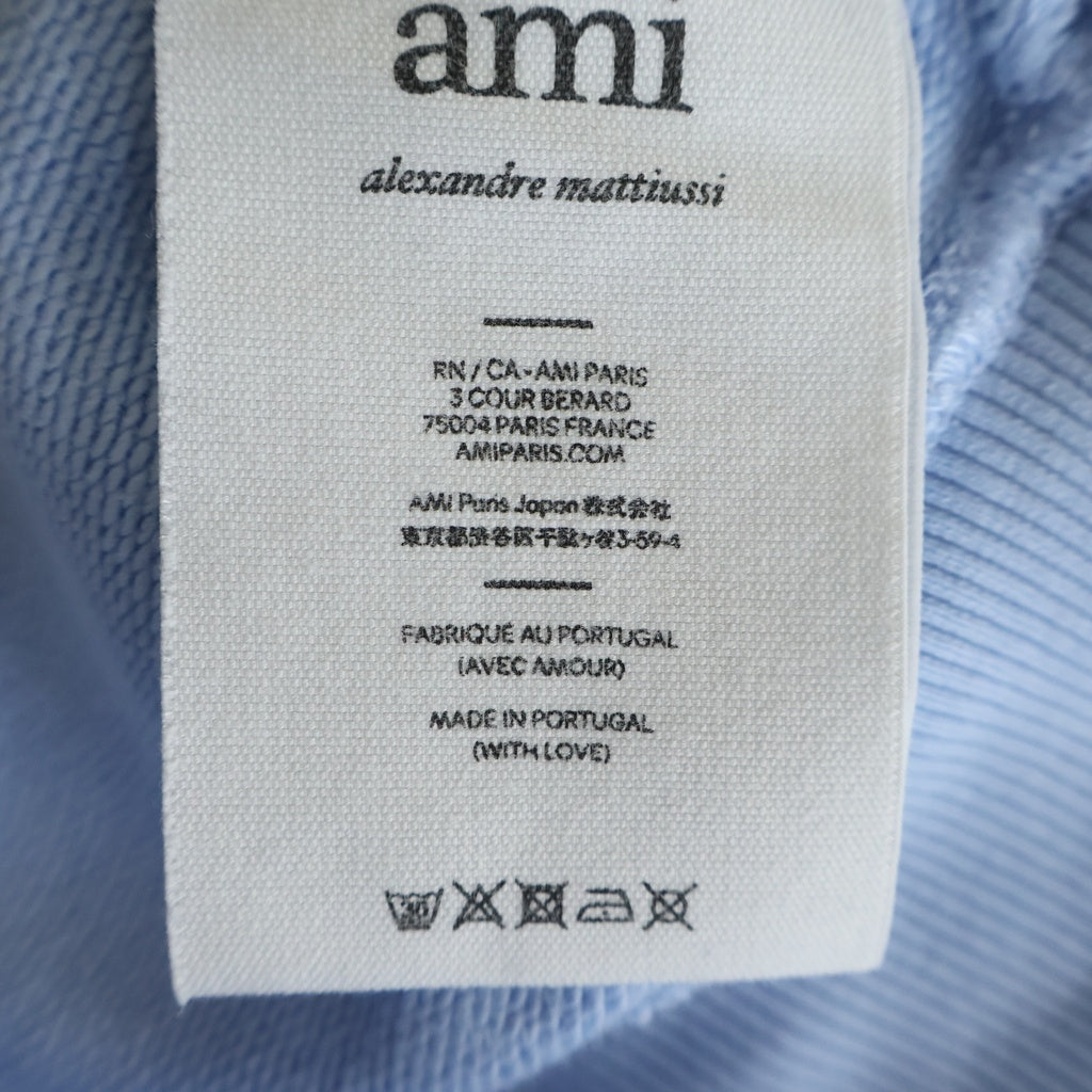 AMI Alexandre Mattiussi(アミアレクサンドルマテュッシ) Hoodie ハートロゴ刺繍 プルオーバースウェットパーカー フーディー ブルー E22USW202.747