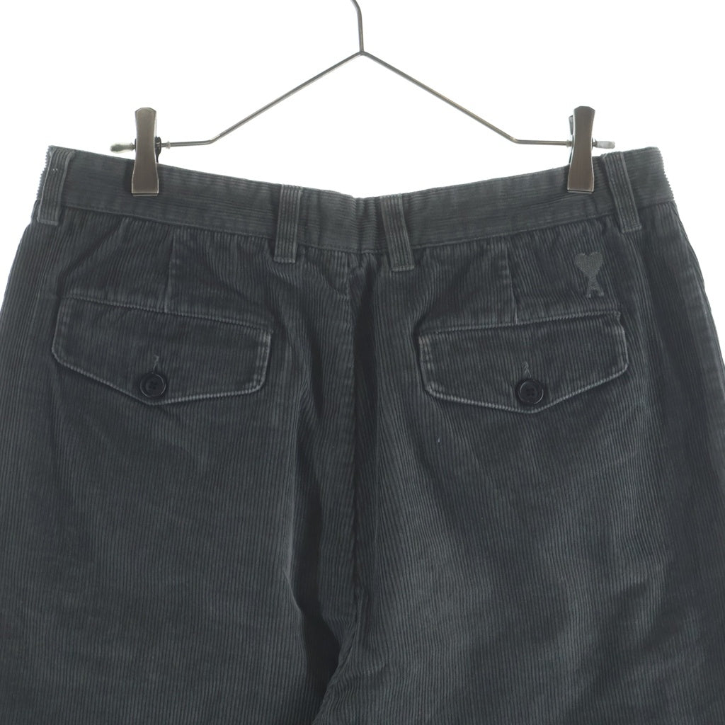 AMI Alexandre Mattiussi(アミアレクサンドルマテュッシ) Corduroy Trousers ハートロゴ刺繍 コーデュロイパンツ グレー H21HT617.449