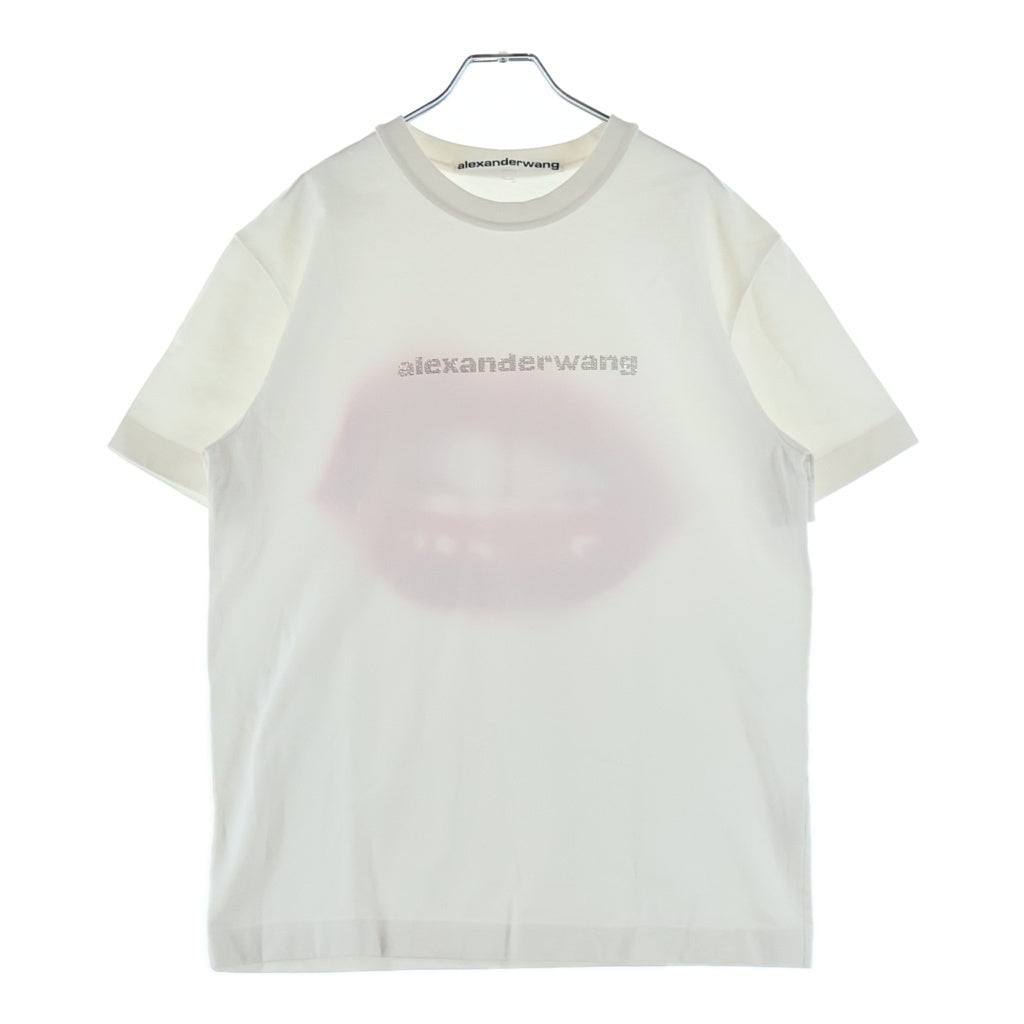 ALEXANDER WANG(アレキサンダーワン) S/S T-Shirt ラインストーン装飾 半袖Tシャツ ホワイト