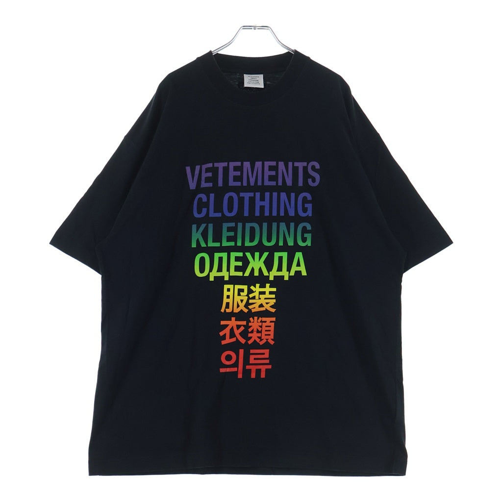 VETEMENTS(ヴェトモン) Translation T-Shirt グラデーション オーバーサイズ半袖Tシャツ ブラック UE63TR101X