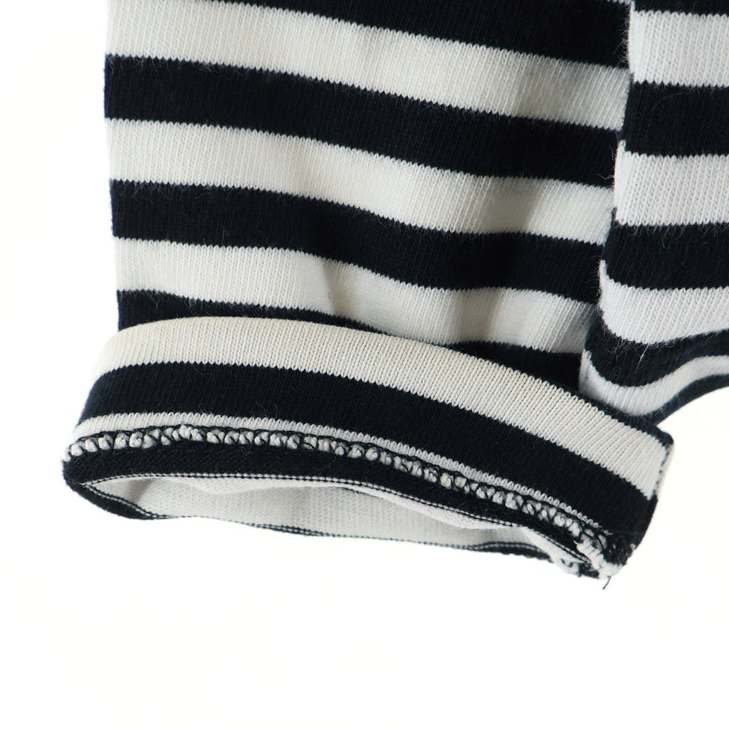 AMI Alexandre Mattiussi(アミアレクサンドルマテュッシ) L/S T-Shirt ハートロゴ刺繍 ボーダー長袖Tシャツ ホワイト A21FJ106.72