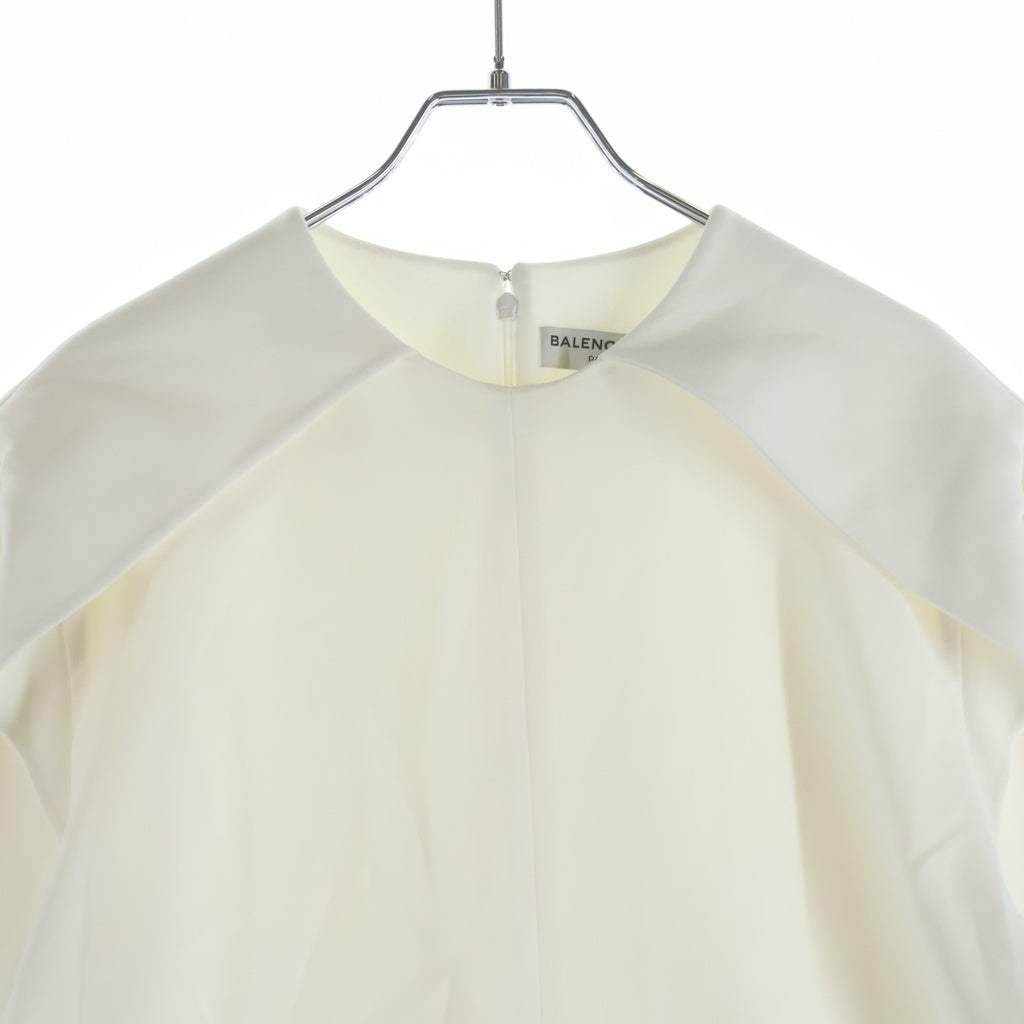BALENCIAGA(バレンシアガ) Asymmetry Tops アシンメトリー トップス 半袖Tシャツ ホワイト レディース 365710 TBDI6