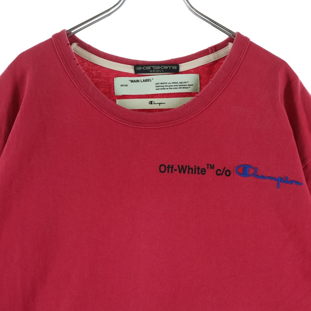 OFF-WHITE(オフホワイト) 18SS ×Champion T-Shirt チャンピオン 半袖Tシャツ レッド OMAA029S18874050