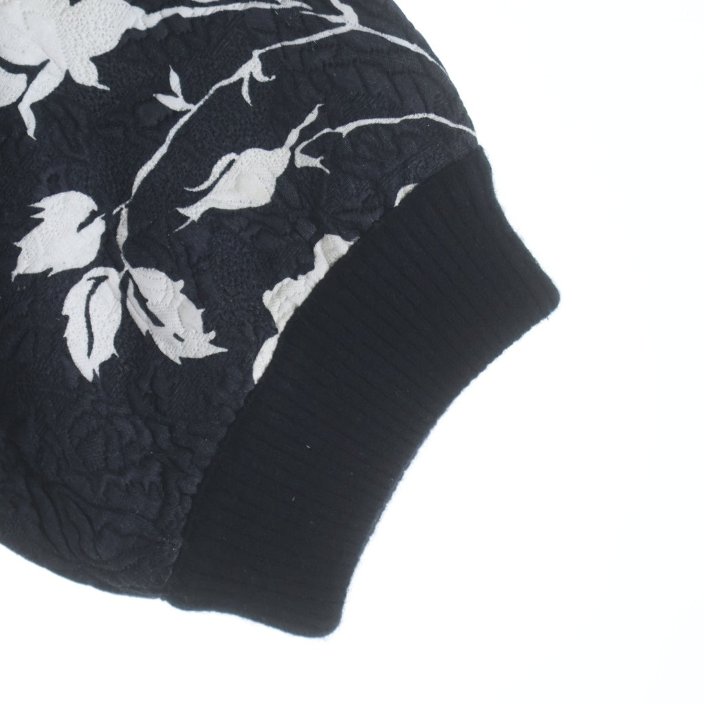 DOLCE & GABBANA(ドルチェアンドガッバーナ) Floral Embellished Top 花柄 装飾 クルーネック半袖トップス ブラック レディース F9728Z FSMVM