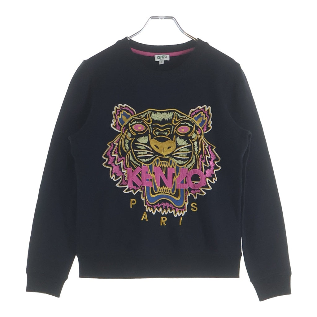 KENZO(ケンゾー) Tiger Sweatshirt タイガー刺繍 クルーネックスウェットトレーナー ブラック レディース F662SW7054XJ