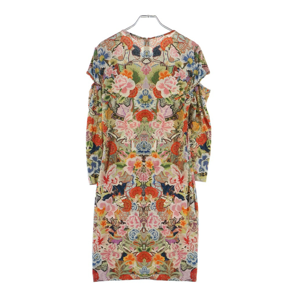 Alexander McQueen(アレキサンダーマックイーン) Multi-Color Rayon Blend Floral Long Sleeve Dress 総柄 レーヨン ワンピース ドレス マルチ 344533 QCL15 レディース