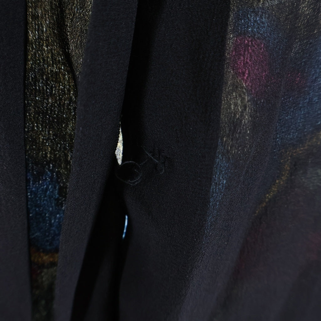 GUCCI(グッチ) Silk Shirt パールボタン シルク長袖シャツ ブラウス ブラック レディース 467085 ZJP13