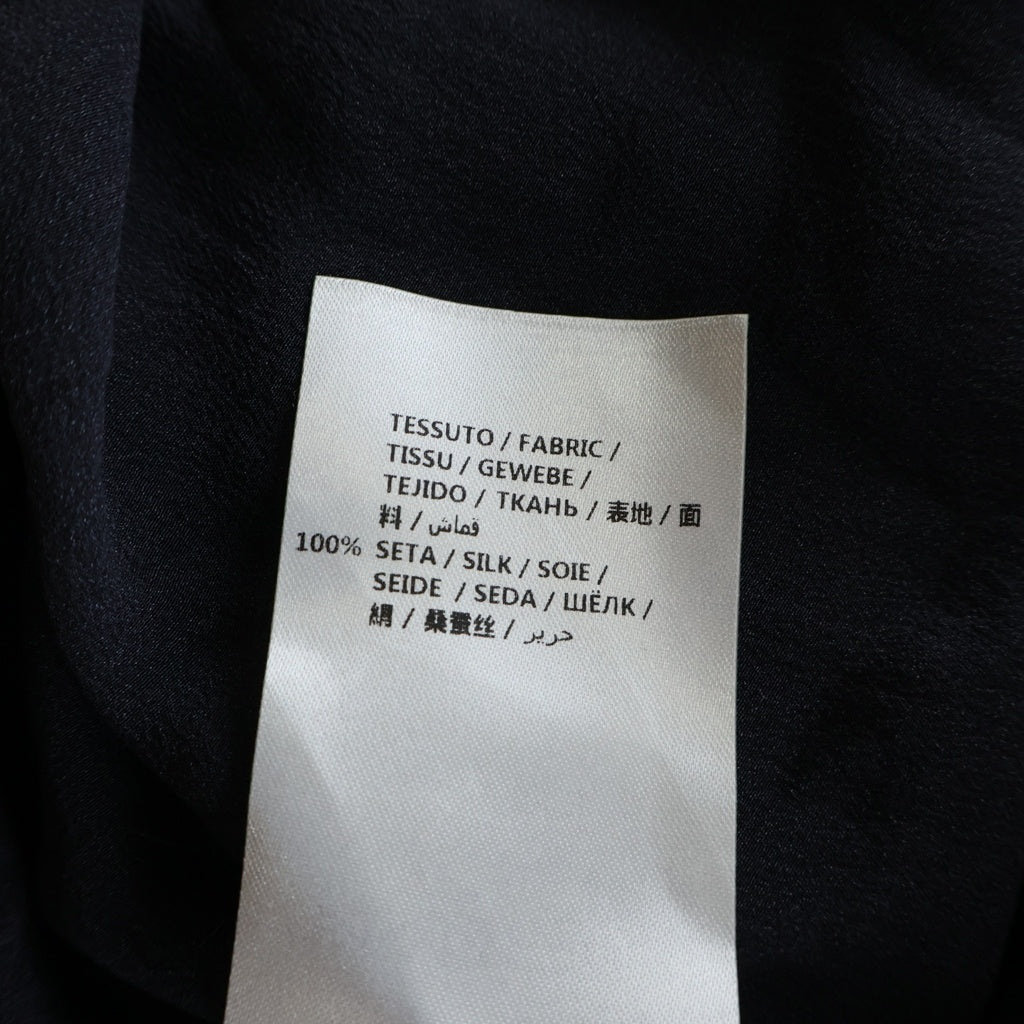 GUCCI(グッチ) Silk Shirt パールボタン シルク長袖シャツ ブラウス ブラック レディース 467085 ZJP13