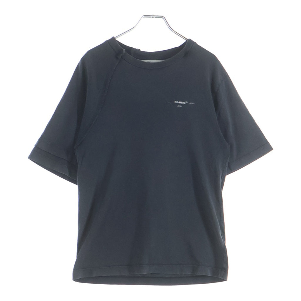 OFF-WHITE(オフホワイト) 19AW T-Shirt ダメージ加工 刺繍半袖Tシャツ グレー OMAA078F19185011