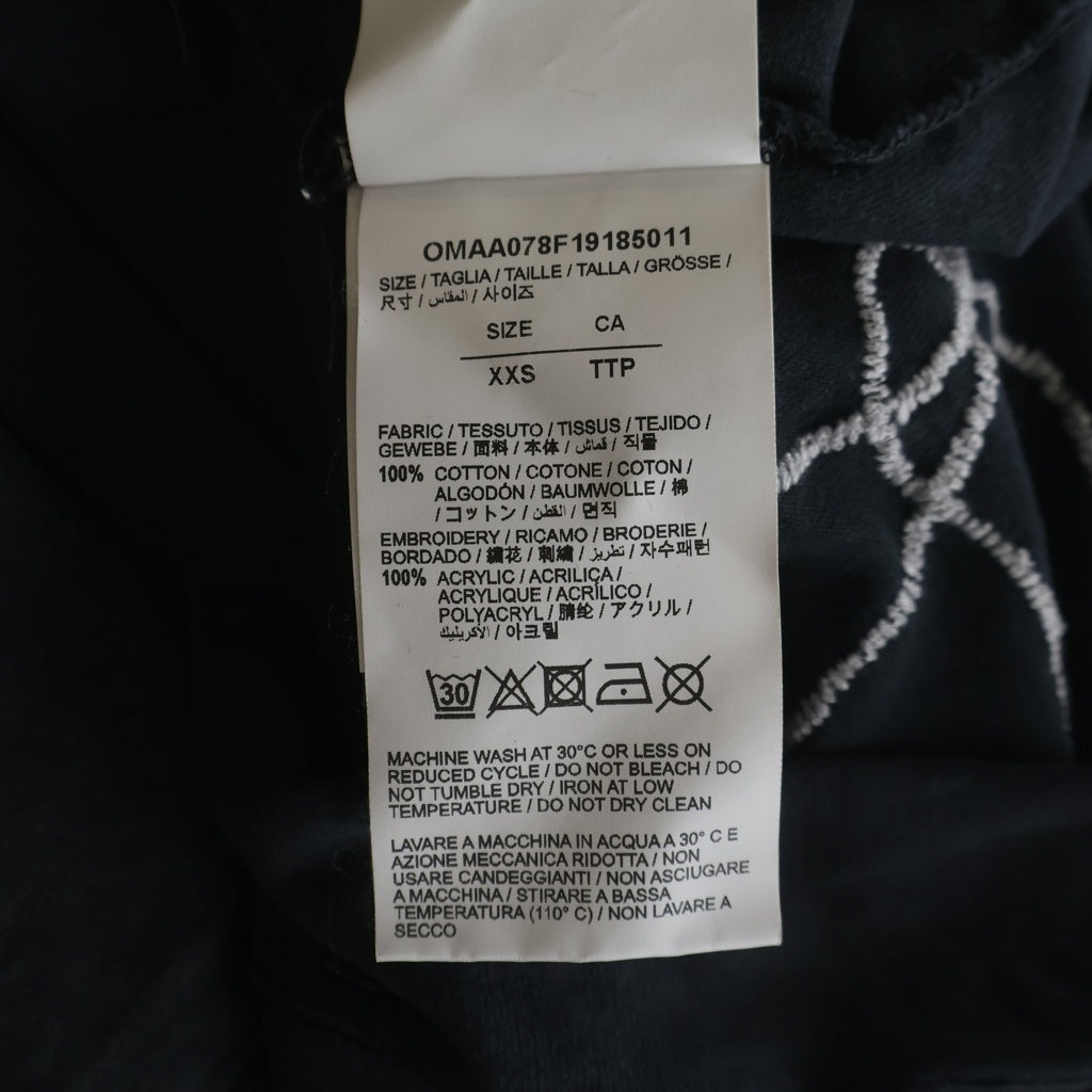 OFF-WHITE(オフホワイト) 19AW T-Shirt ダメージ加工 刺繍半袖Tシャツ グレー OMAA078F19185011