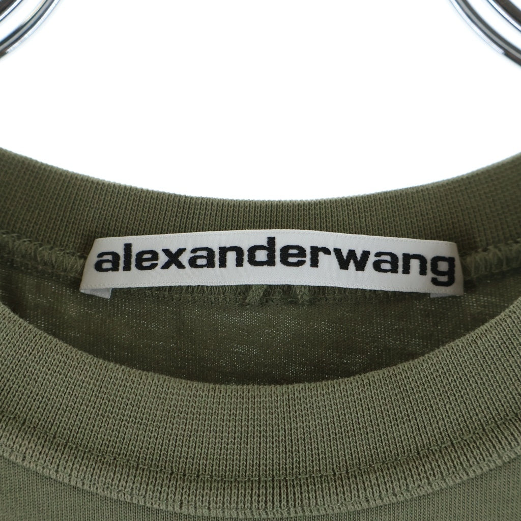 ALEXANDER WANG(アレキサンダーワン) S/S T-Shirt エンボスロゴ 半袖Tシャツ カーキ