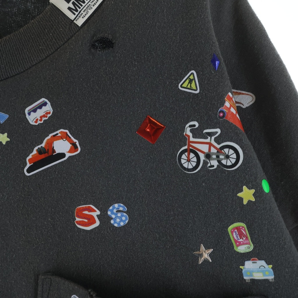 MAISON MIHARAYASUHIRO(メゾンミハラヤスヒロ) 26SS Kids Sticker Printed T-shirt ステッカー フェード加工 半袖Tシャツ グレー J16TS821