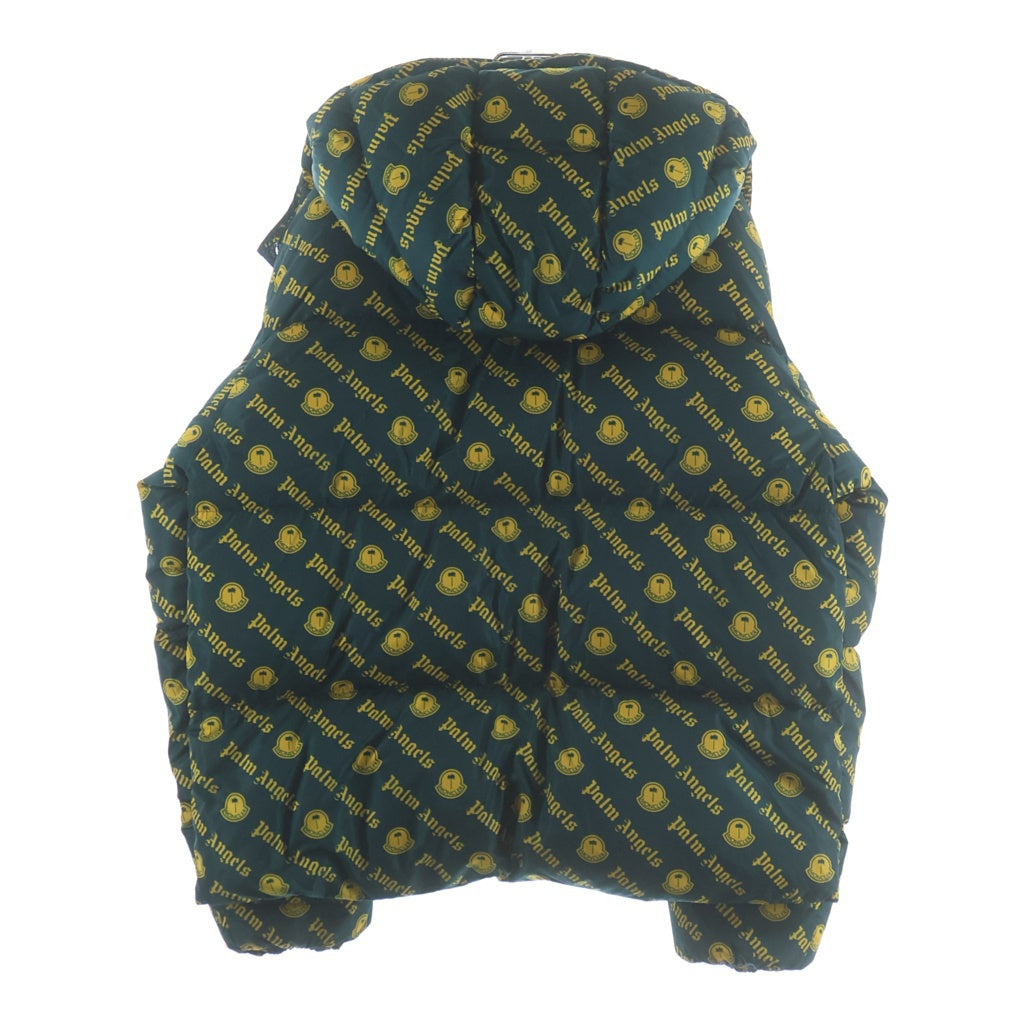 MONCLER(モンクレール) ×PALM ANGELS THOMPSON GIUBBOTTO パームエンジェルス ロゴワッペン 総柄ダウンジャケット グリーン H209L1A00018