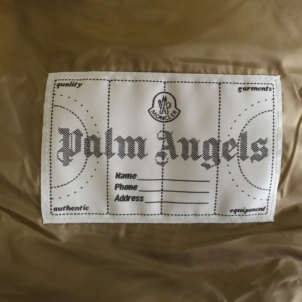 MONCLER(モンクレール) ×PALM ANGELS THOMPSON GIUBBOTTO パームエンジェルス ロゴワッペン 総柄ダウンジャケット グリーン H209L1A00018