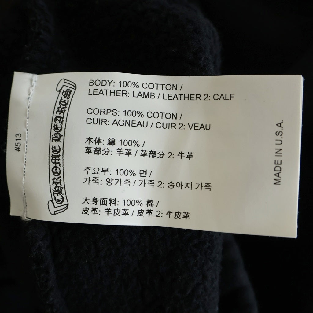 CHROME HEARTS(クロムハーツ) Y NOT SWEAT HALF PANTS パテント ハラコレザークロスパッチ スウェットハーフパンツ ショーツ ブラック