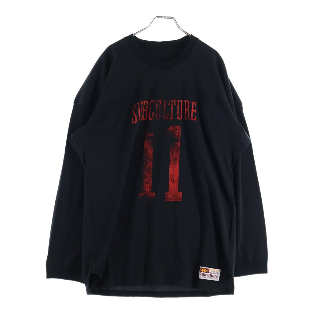 SUBCULTURE(サブカルチャー) FOOTBALL LONGSLEEVE T-SHIRT CHARCOAL GRAY SCTP-A2406 フットボールロングスリーブ長袖Tシャツ チャコールグレー