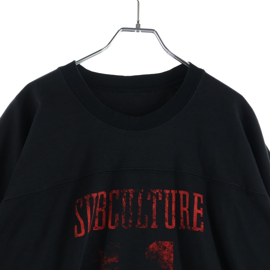 SUBCULTURE(サブカルチャー) FOOTBALL LONGSLEEVE T-SHIRT CHARCOAL GRAY SCTP-A2406 フットボールロングスリーブ長袖Tシャツ チャコールグレー