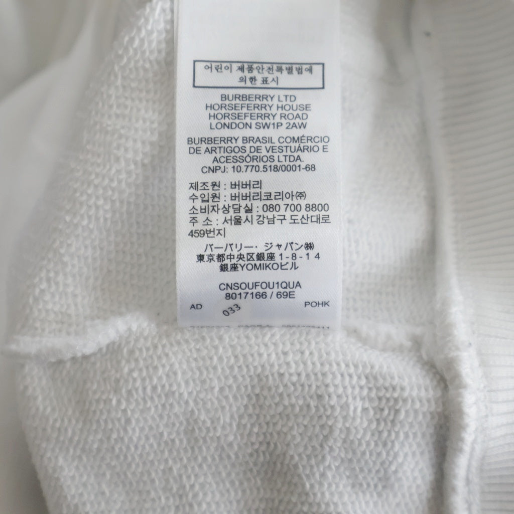 BURBERRY(バーバリー) Hoodie ホースフェリー プルオーバースウェットパーカー フーディー ホワイト 8017166