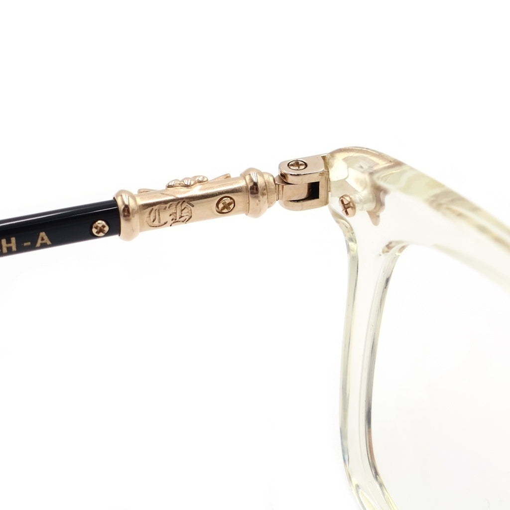 CHROME HEARTS(クロムハーツ) FUN HATCH-A CHクロステンプル クリアフレームアイウェア 眼鏡 ゴールド